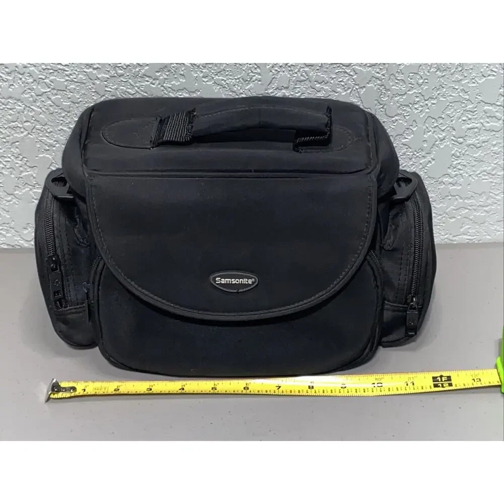 Samsonite Black Padded‎ Camera Camcorder Shoulder Bag Carrying Case Strap 12”x6”